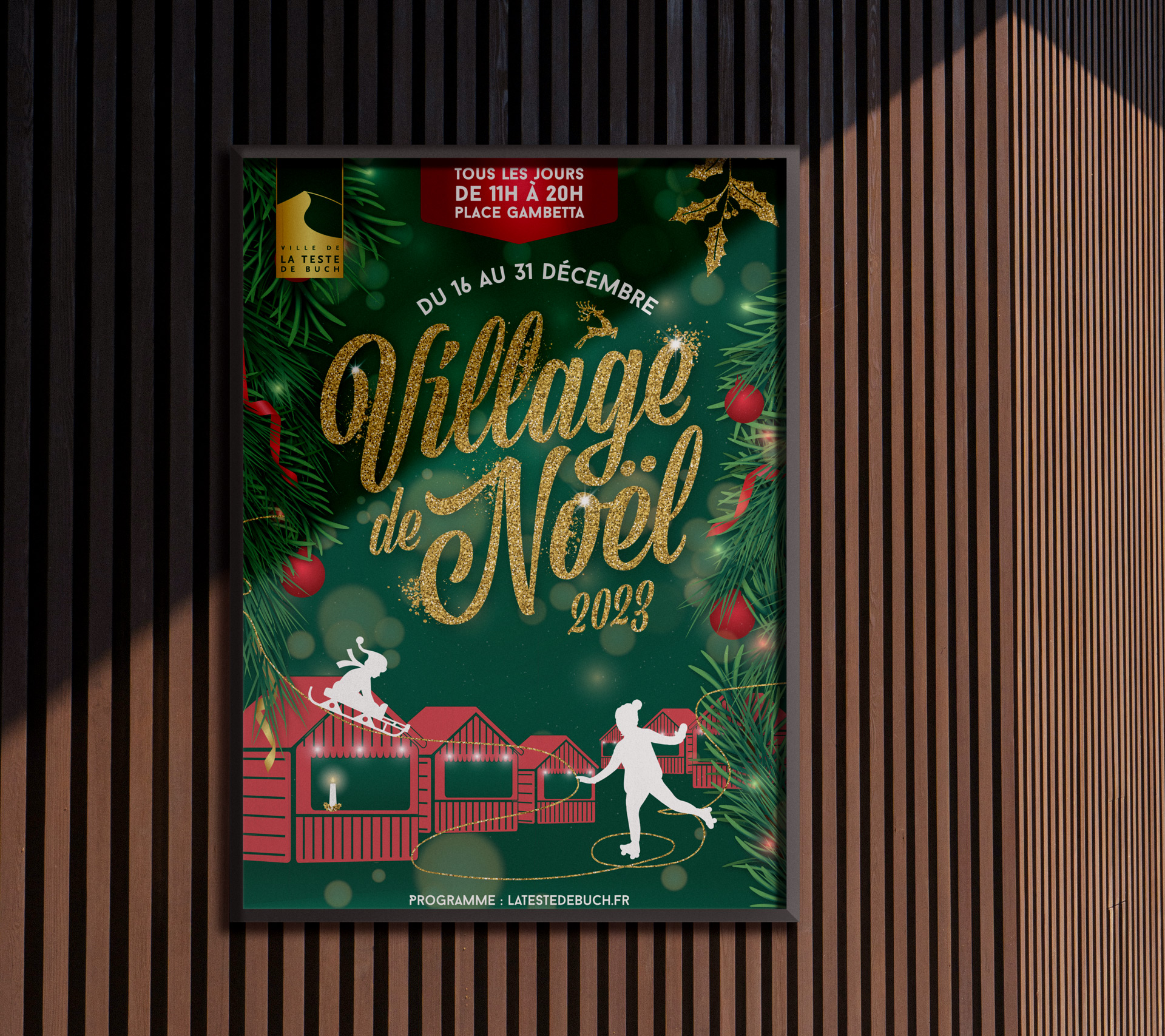 affiche le village de noel la teste de buch 2023